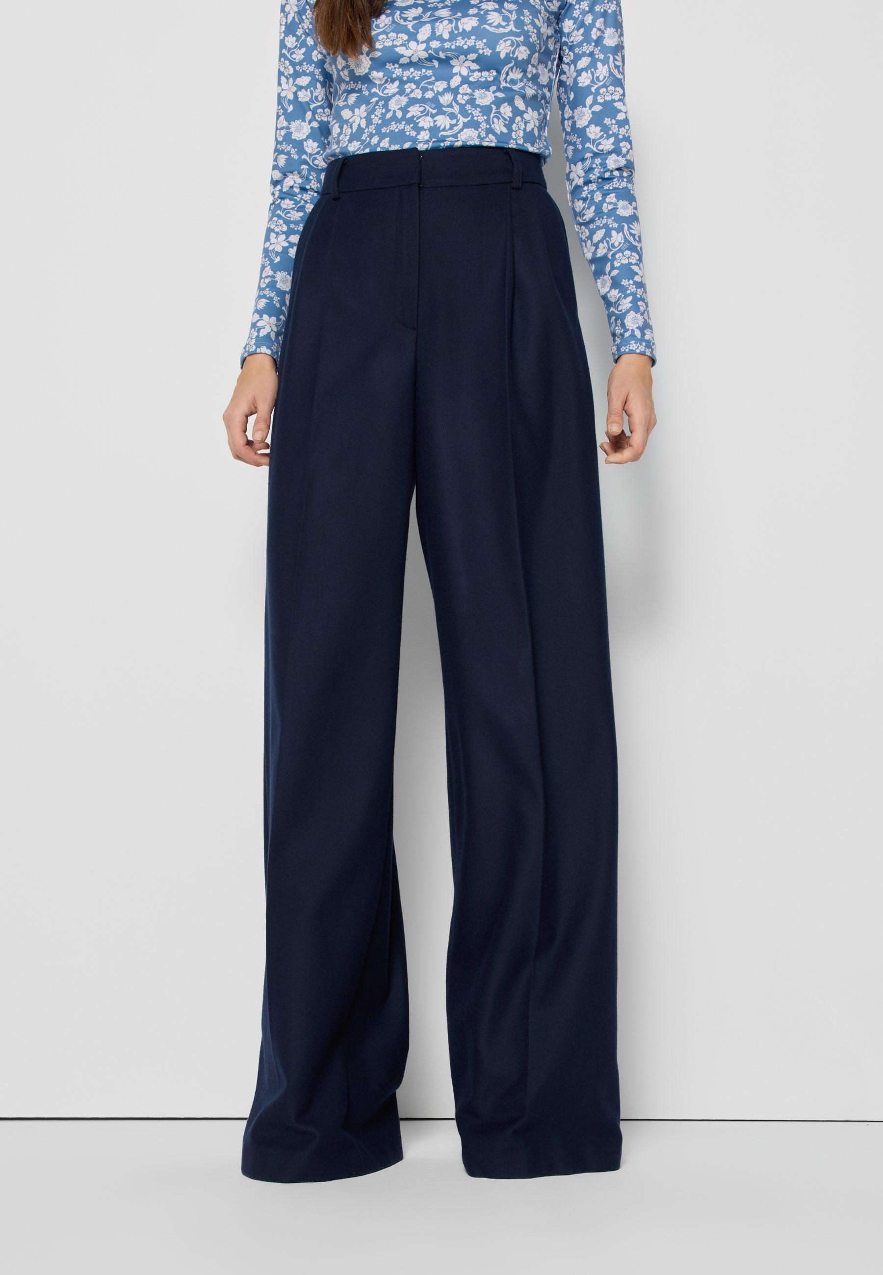 Navy blue women's suit pants REBE – Bizuu