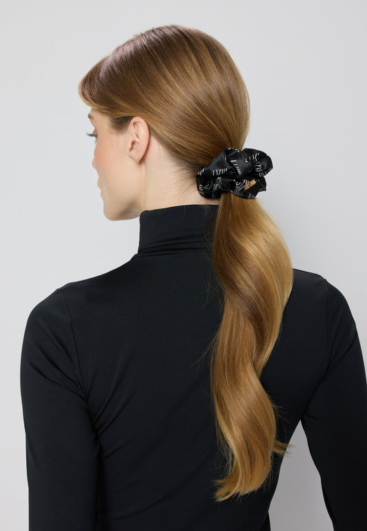 SILKY multicolor logo silk hair elastic band