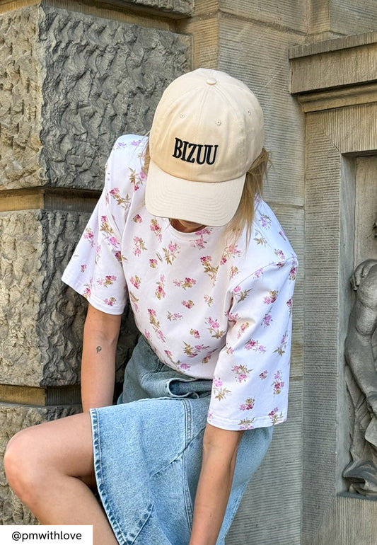 Cream baseball cap with logo ZANE