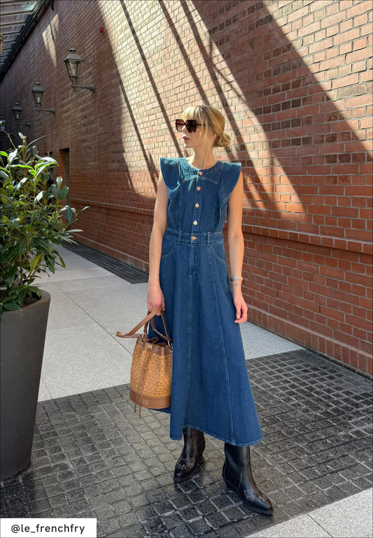 Midi denim dress AIDEN blue