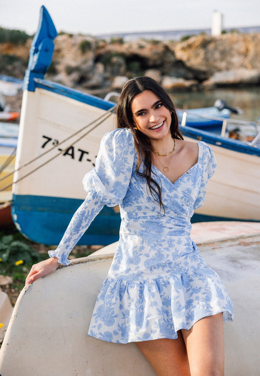 Mini dress in floral print ZOENA blue