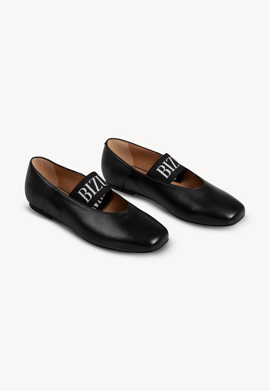 Black ballerinas with logoed rubber BEY