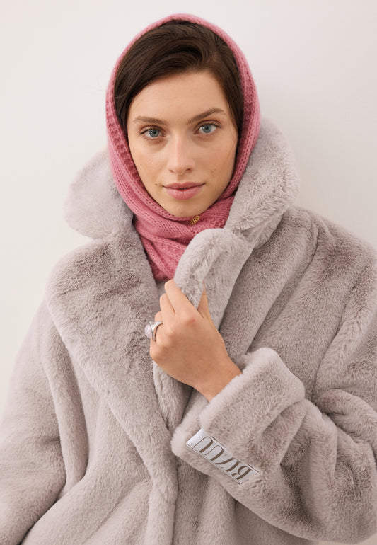 Pink merino wool balaclava BIFFI