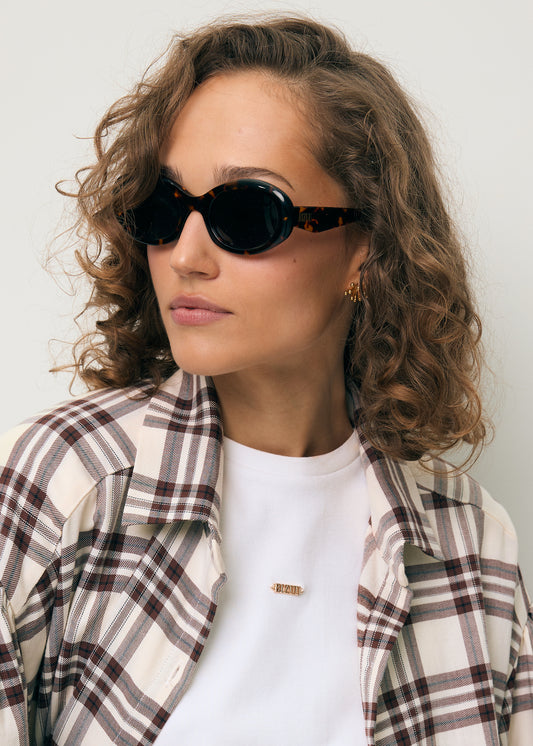 ENNA round frame sunglasses brown