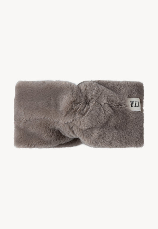 Taupe FEMI faux fur headband.
