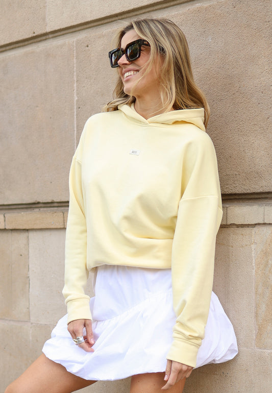 White mini skirt with logoed elastic LILIBET