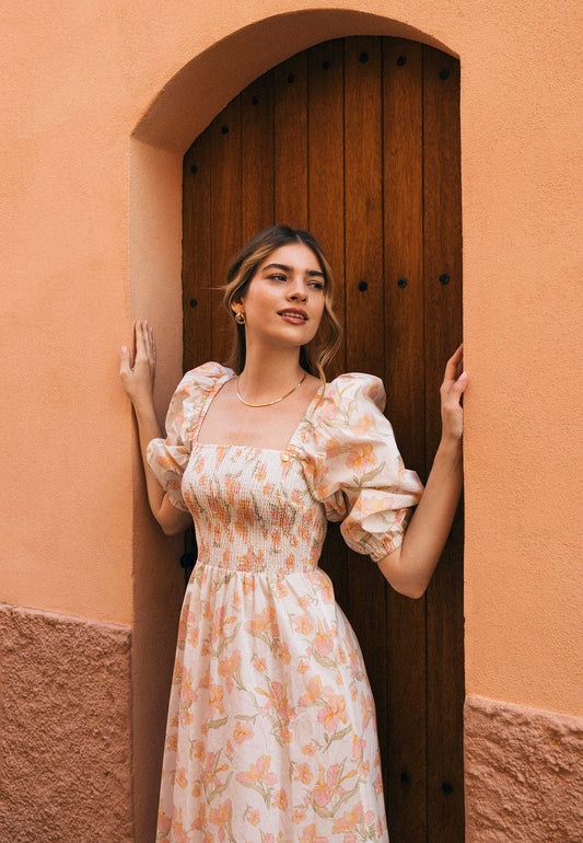 Midi dress in floral print LUMIA multicolor