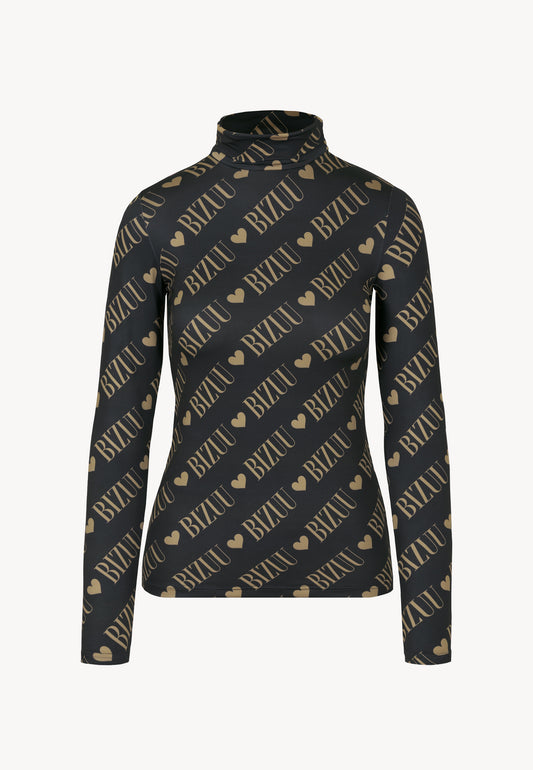 Graphite fitted turtleneck with logo SOPHIE