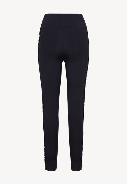 LEANDRA Leggings with logoed stripes, black