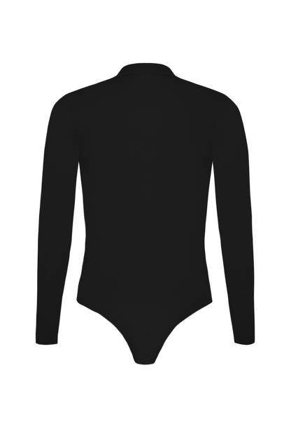 LOMMA black bodysuit with a deep V-shaped neckline