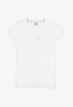 Load image into Gallery viewer, White FOKIA V-neck t-shirt
