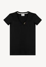 Load image into Gallery viewer, Black FOKIA v-neck t-shirt
