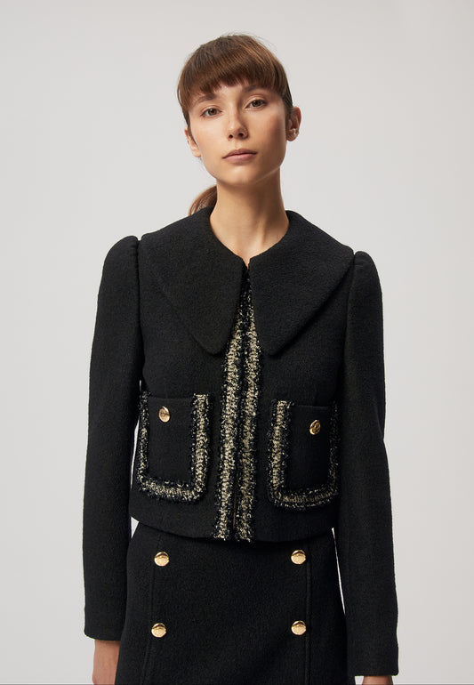 Boucle-style blazer BERTRIX in black