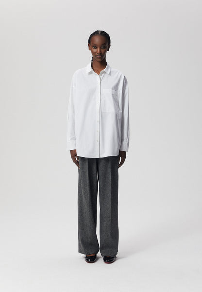 Oversized shirt with a print on the back JULIEN white