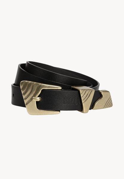 Leather belt with a gold buckle DIUNA black