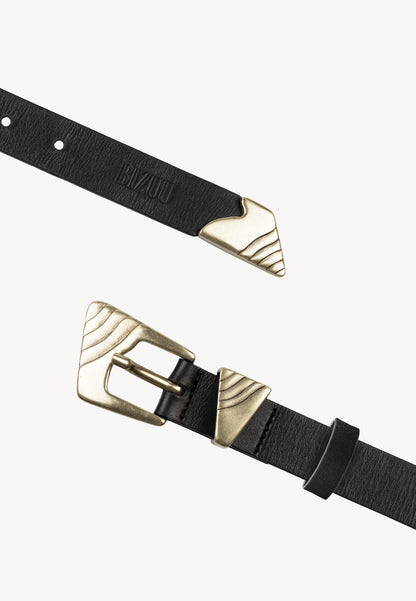 Leather belt with a gold buckle DIUNA black