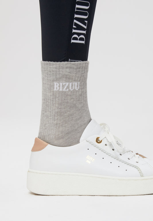 Cotton socks with logo and cuffs SPORTY gray