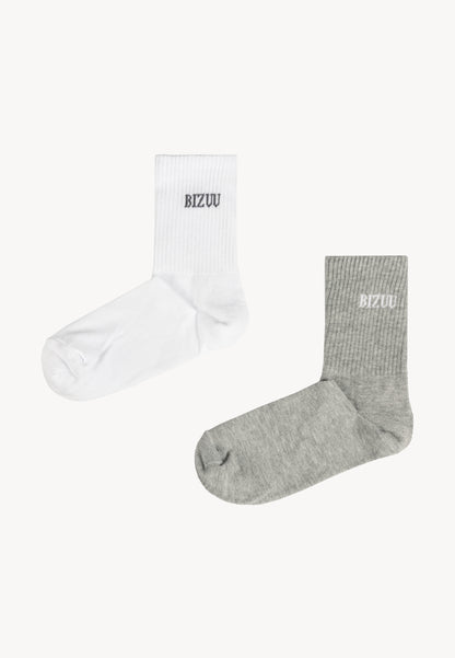 Cotton socks with logo and cuffs SPORTY gray