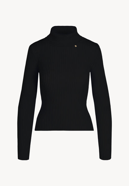 Ribbed women's turtleneck with a modal blend APPA in black