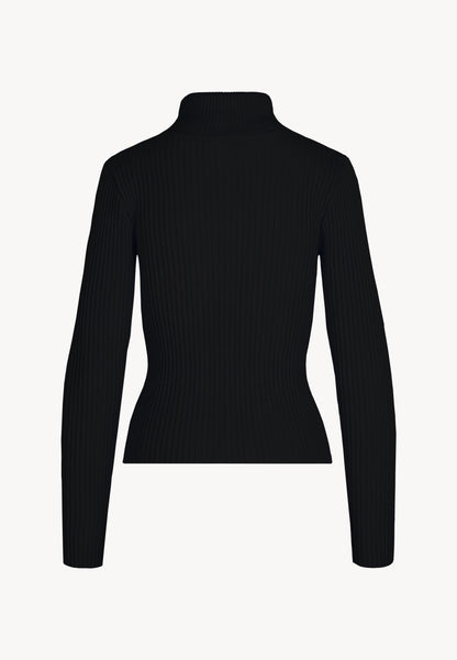 Ribbed women's turtleneck with a modal blend APPA in black