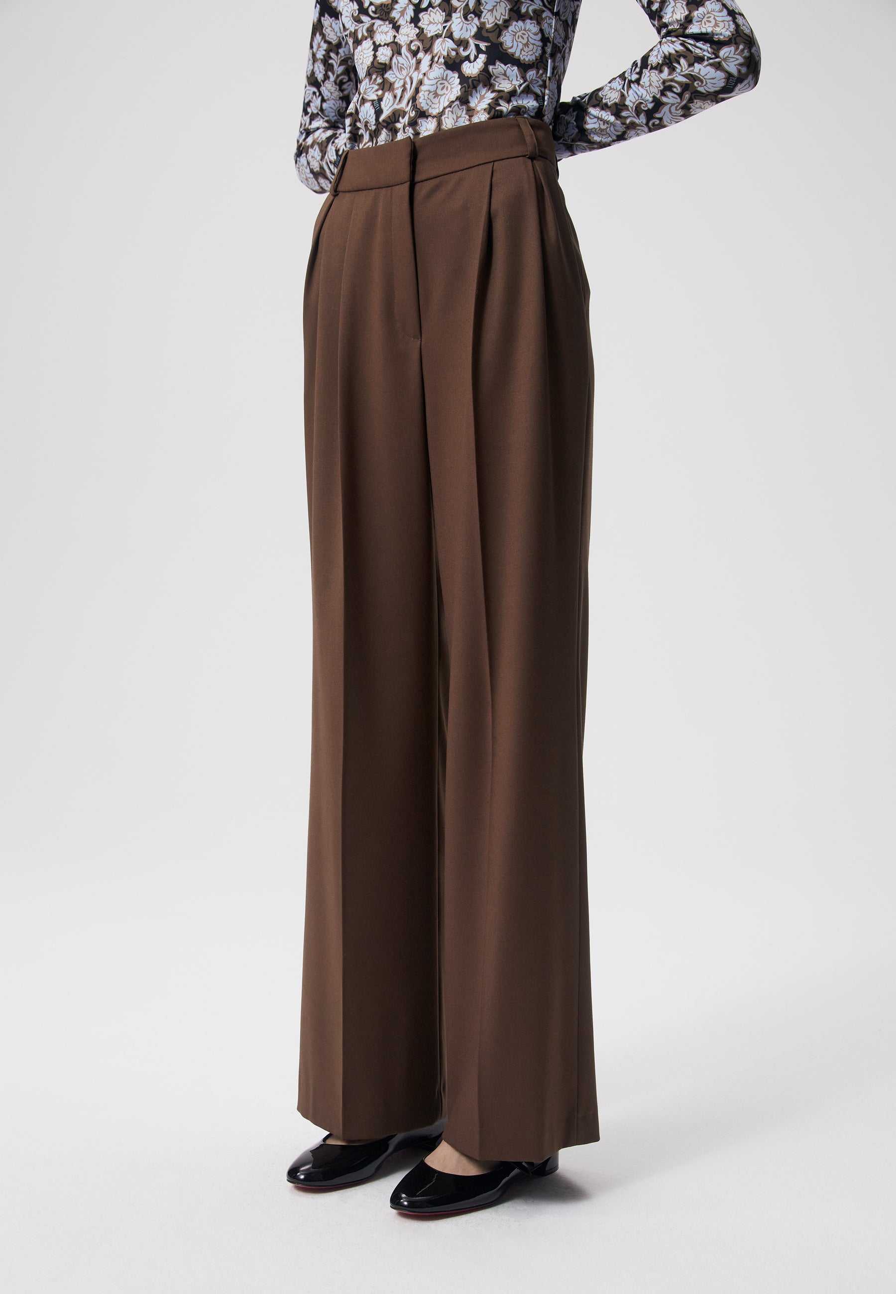 Elegant wide-leg trousers BONNO brown