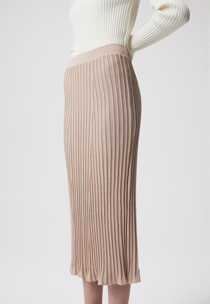 Knit trumpet skirt SIVONNA in beige