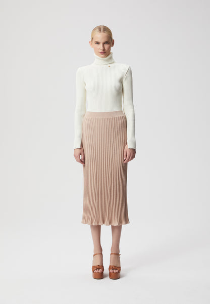 Knit trumpet skirt SIVONNA in beige