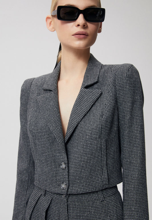 Short single-breasted blazer NOUWANA gray