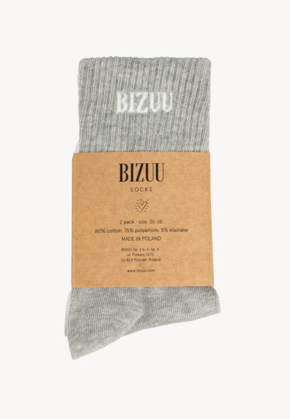 Cotton socks with logo and cuffs SPORTY gray