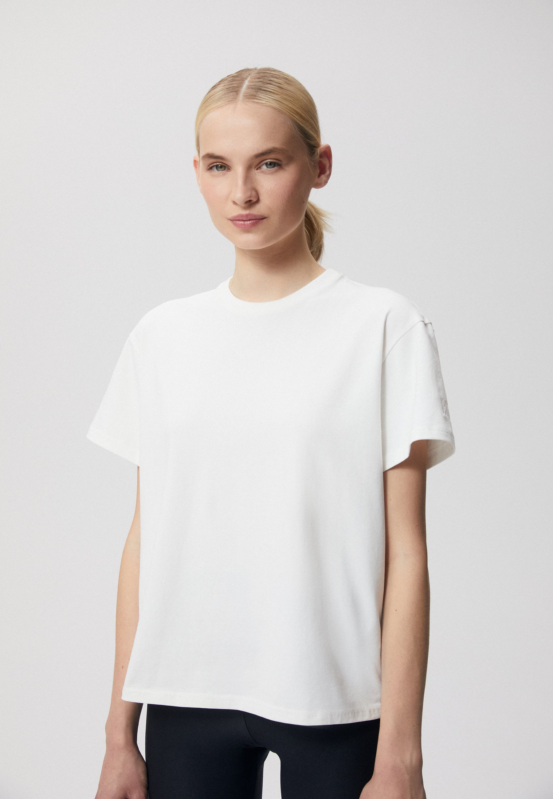 T-shirt with embroidery and a round neckline TISHA in white