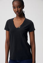 Load image into Gallery viewer, Black FOKIA v-neck t-shirt
