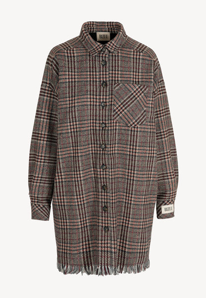 Checkered shirt dress LUCERNA in brown