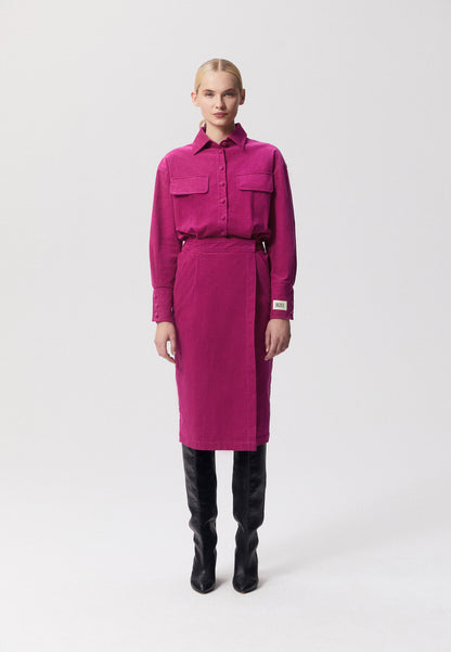 Tailored shirtdress with collar BARELLA in pink