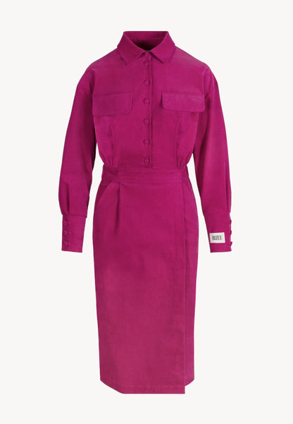 Tailored shirtdress with collar BARELLA in pink