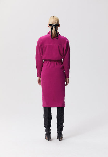 Tailored shirtdress with collar BARELLA in pink