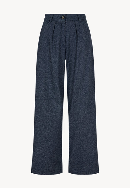 Pleated trousers with loops AROW in navy blue