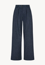 Load image into Gallery viewer, Pleated trousers with loops AROW in navy blue
