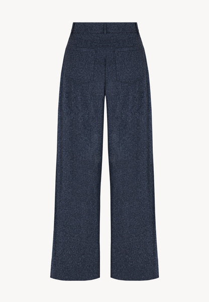 Pleated trousers with loops AROW in navy blue