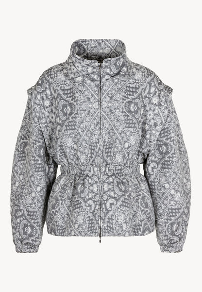 Jacket with stand-up collar and ornamental pattern GRAZ in gray