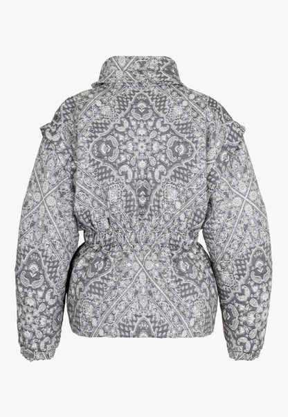 Jacket with stand-up collar and ornamental pattern GRAZ in gray