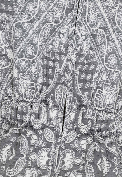Jacket with stand-up collar and ornamental pattern GRAZ in gray