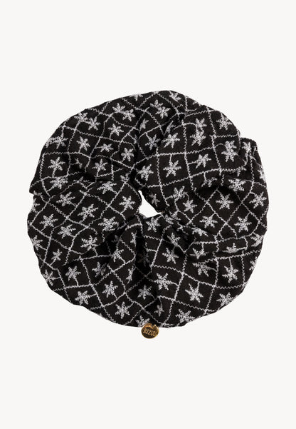 Hair tie with star embroidery PRADI in black