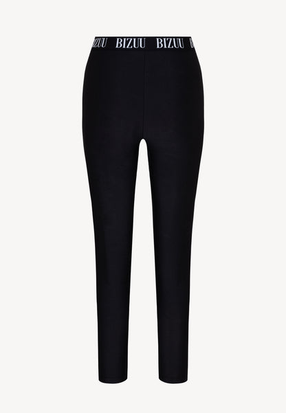 ADRIEN slim fit leggings with elastic waistband, black