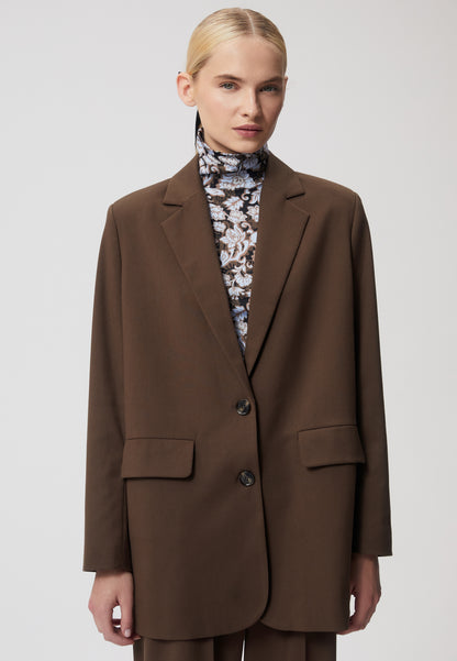 Oversize single-breasted blazer ELLIE in brown