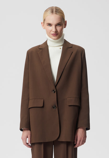 Oversize single-breasted blazer ELLIE in brown