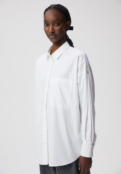 Oversized shirt with a print on the back JULIEN white