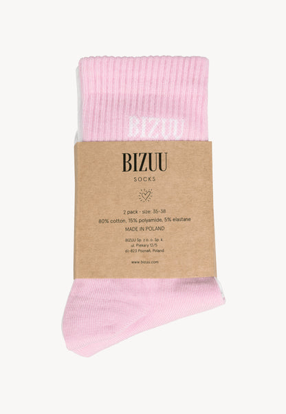 Two-pack of socks with ribbed cuffs SPORTY pink