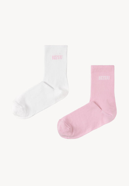 Two-pack of socks with ribbed cuffs SPORTY pink