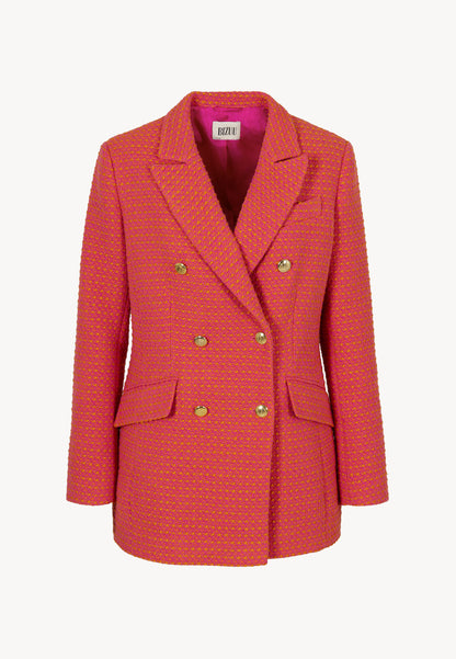 Short double-breasted tweed coat NIKA orange