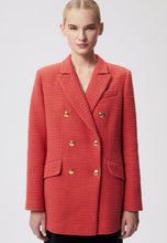 Load image into Gallery viewer, Short double-breasted tweed coat NIKA orange
